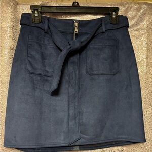Express tie waist blue mini skirt